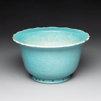 A Chinese robin's egg-glazed jardinière, 19th C.