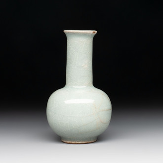 A small Chinese Guan-type Longquan celadon bottle vase, Song/Yuan