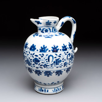A Chinese blue and white ovoid jug after a Southern European example, Kangxi