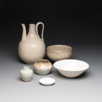 A group of six Chinese monochrome ding-type wares, Song/Yuan