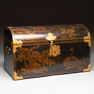 A Japanese gilt-lacquered Namban chest for the Dutch or Portuguese market, Edo, 17th C.