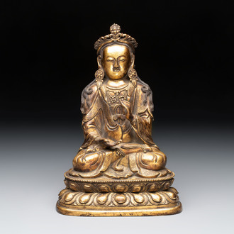 A fine Chinese gilt-bronze Bodhisattva, 18/19th C.