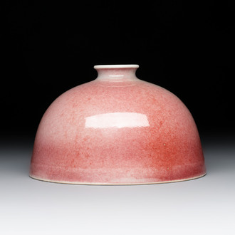A Chinese peachbloom-glazed water pot or taibaizun, Kangxi mark and of the period
