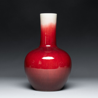 A Chinese copper-red-glazed bottle vase, 20th C.