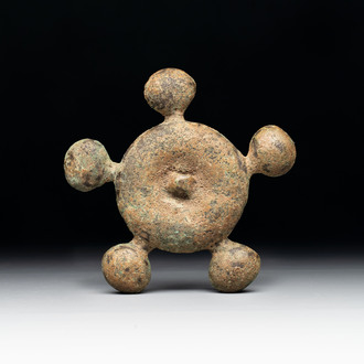 A Chinese archaic bronze horse bell ornament, Western Zhou