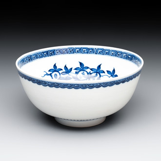 A Chinese blue and white 'sanduo' bowl, Chenghua mark, 18th C.