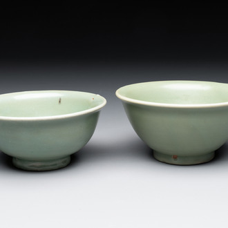 Two Chinese Longquan celadon bowls, Ming