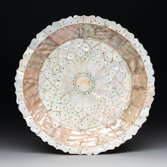 An Indo-Portuguese mother-of-pearl dish, Gujarat, 17/18th C.