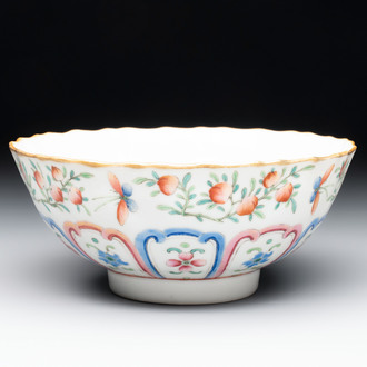 A Chinese famille rose 'peaches' bowl, Tongzhi mark and of the period