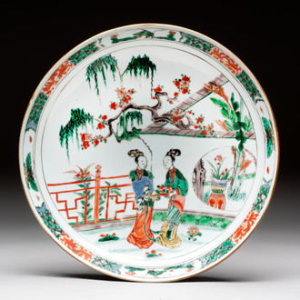A Chinese famille verte 'Xi Xiang Ji' dish, Kangxi