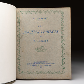 Georges Dansaert, 'Les Anciennes Faïences de Bruxelles', 1922