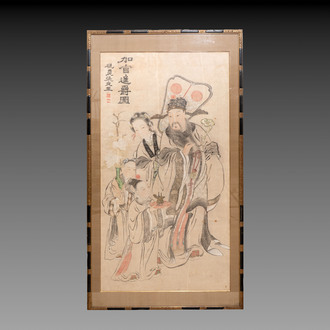 Zhang Liangyu 張良玉: 'Jia Guan Jin Jue 加官進爵', ink and colour on paper