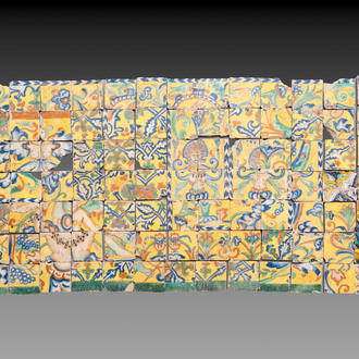 A large collection of 91 Spanish maiolica tiles, Talavera, 17th C.