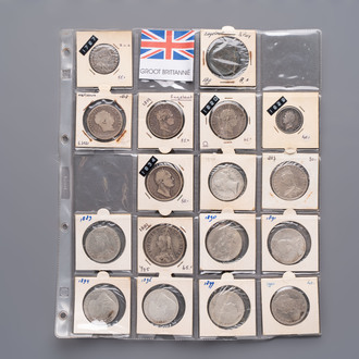 A collection of 30 coins from the British Empire, dating from 1787 to 1901