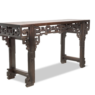 A large Chinese wooden 'Tiaoan' or altar table with chilong design, 19th C.