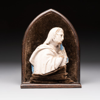 An Italian 'Luca Della Robbia'-style fragment of Saint John The Evangelist, 2nd half 15th C.