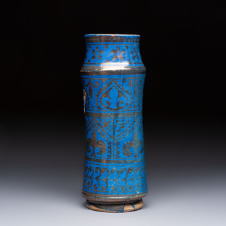 A Hispano-Moresque lustreware albarello, Spain, 19/20th C.