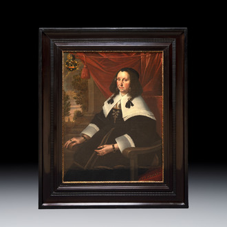 Dutch school: 'Portrait of a Lady', oil on canvas, 17th C.