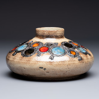 Elisabeth Vandeweghe (1946) for Perignem: a mid-century polychrome vase, 20th C.