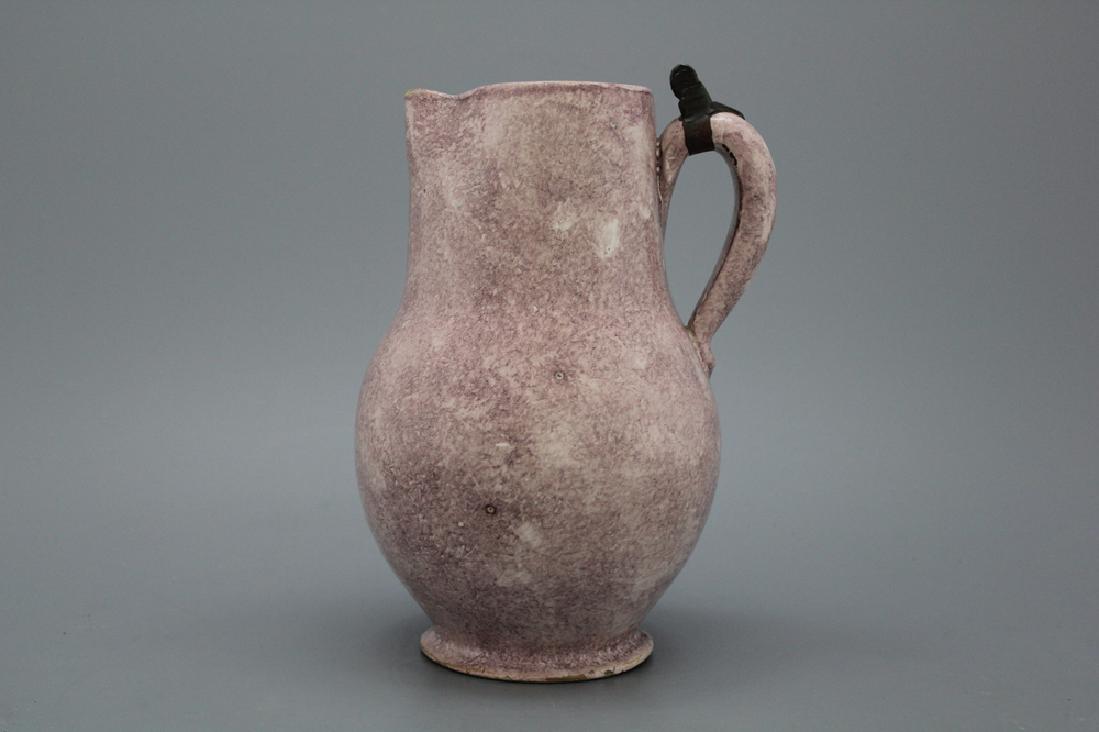A Brussels faience manganese monochrome jug 18th C.