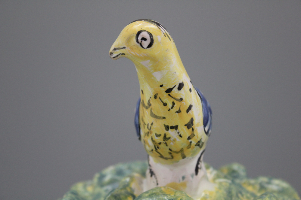 A very large Brussels or Delft cabbage tureen on stand, 18th C.