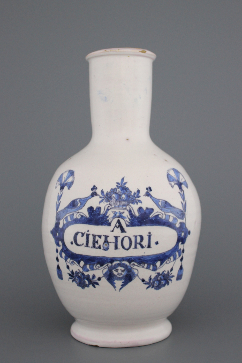 A large Brussels faience pharmacy bottle A:CIEHORI, 18th C.