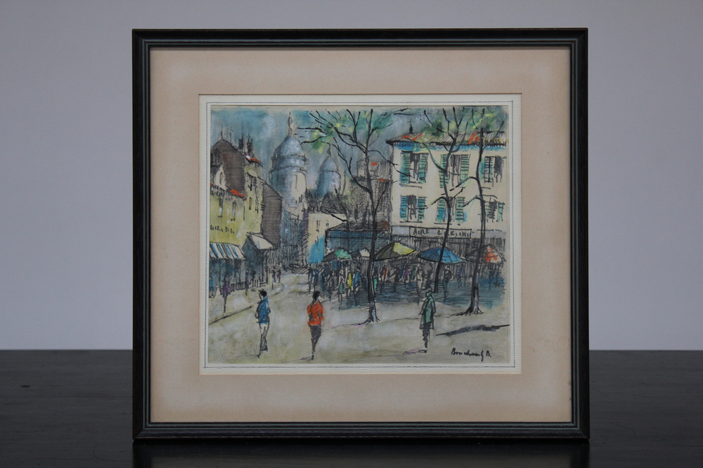 Bernard Bosschaert (1935- ), Une vue de Paris, technique mixte