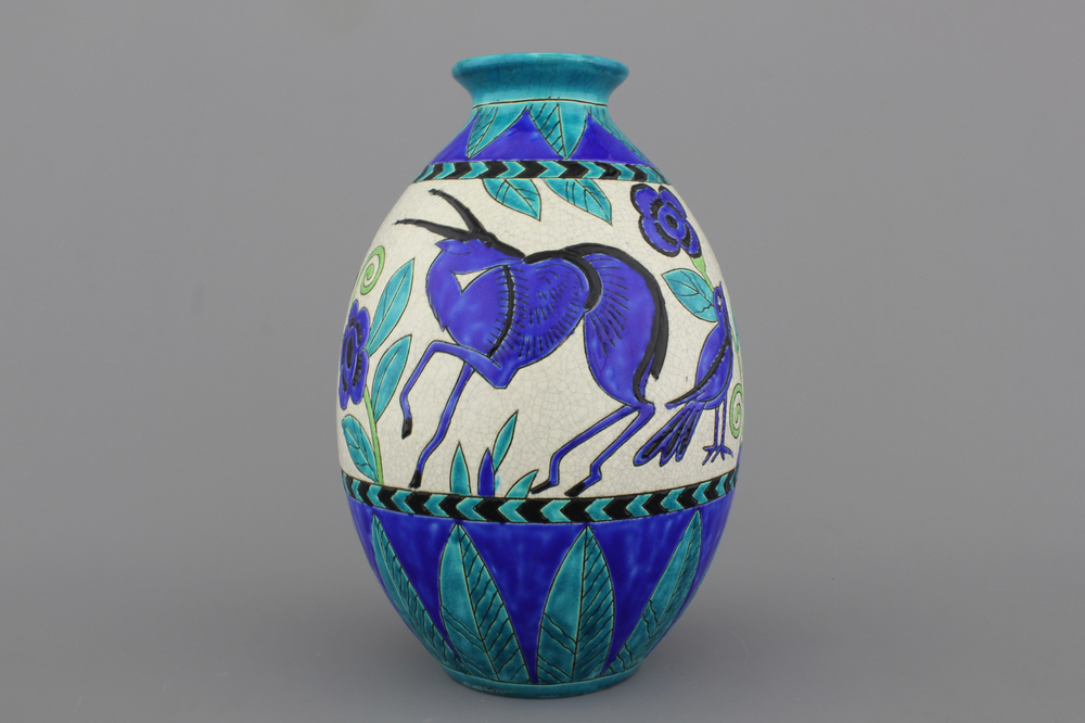 A Boch Keramis vase by Charles Catteau, 20th C.