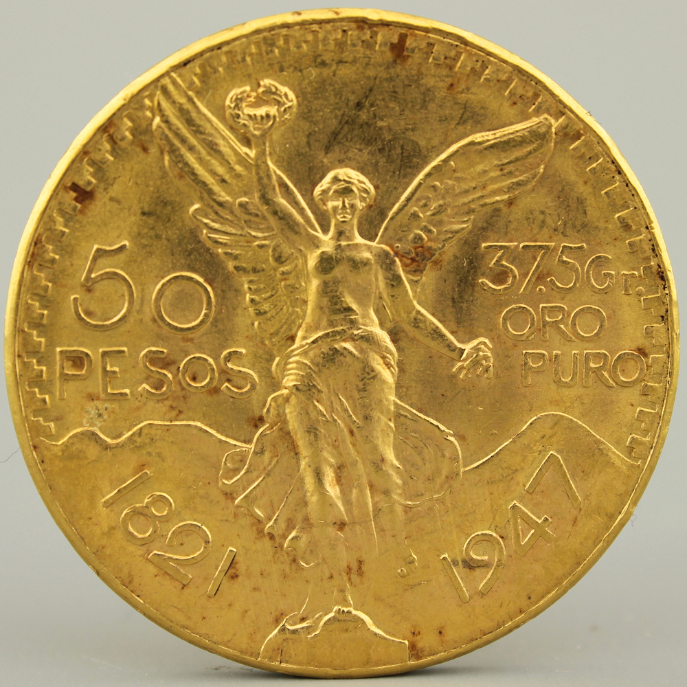 A Gold Coin 50 Pesos Estados Unidos Mexicanos 1821 1947 Rob a-gold-coin-50-pesos-estados-unidos-mexicanos-1821-1947-rob