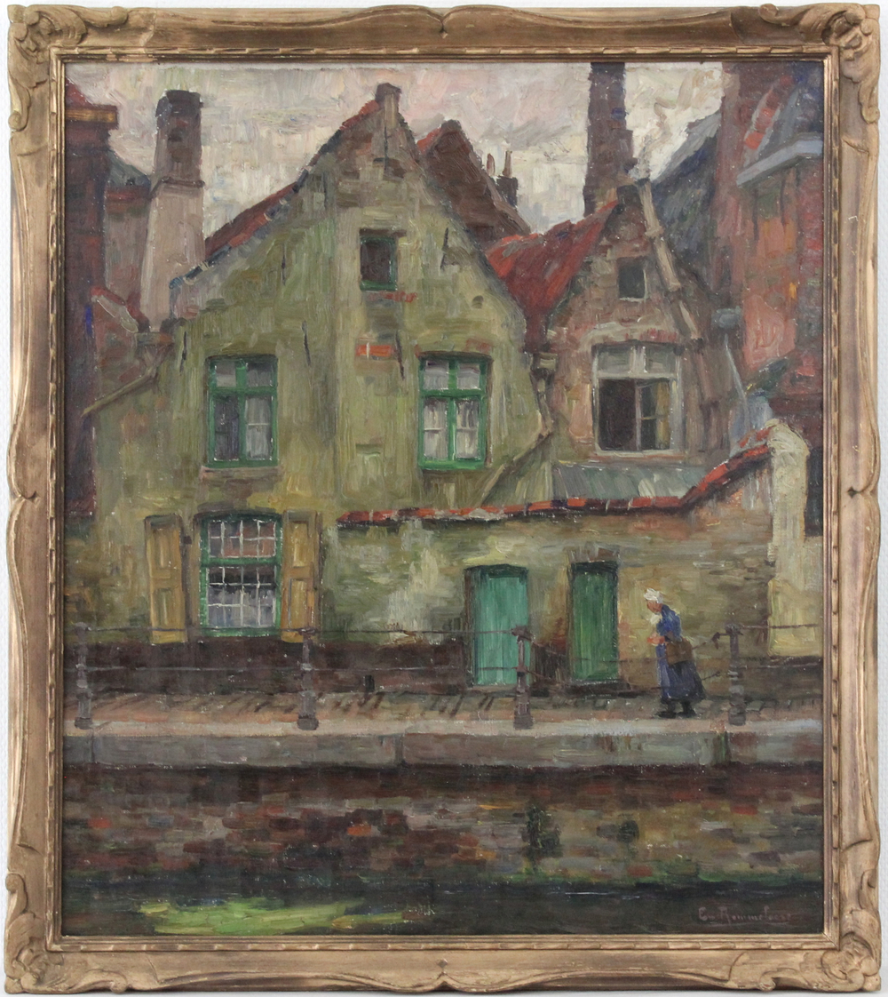 Emile Rommelaere (1873-1961), A view on the Predikherenrei, Bruges