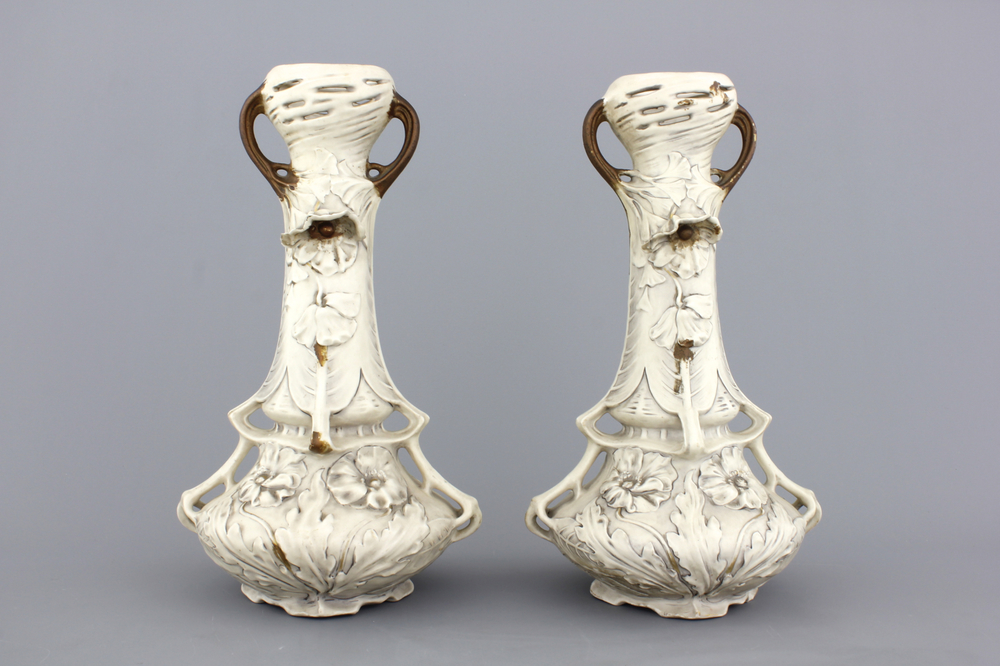 A pair of Royal Dux vases, 20th C.