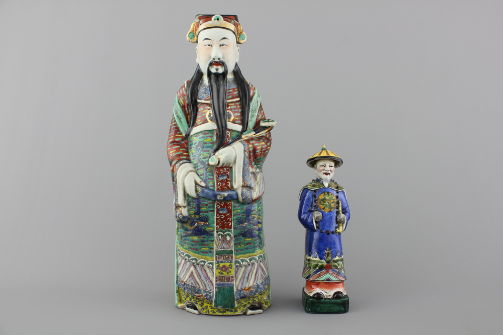 Deux figures d'Immortels en porcelaine de Chine, 19e-20e