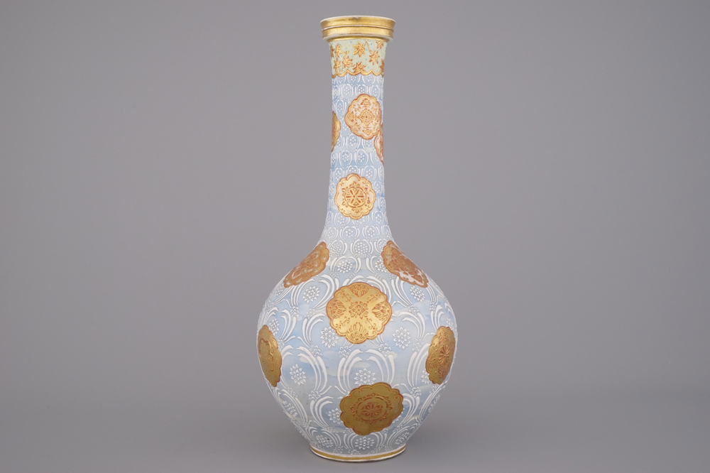 A large Japanese Satsuma vase for the Persian market, 19th C.