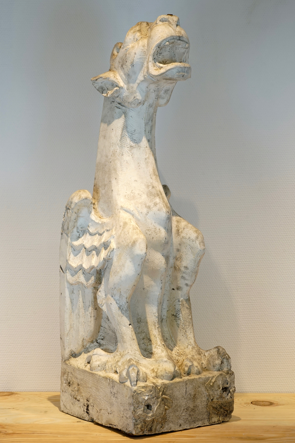 A plaster cast of a gargoyle, 19/20th C., Bruges