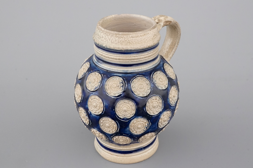 A globular Westerwald stoneware jug, 17th C.