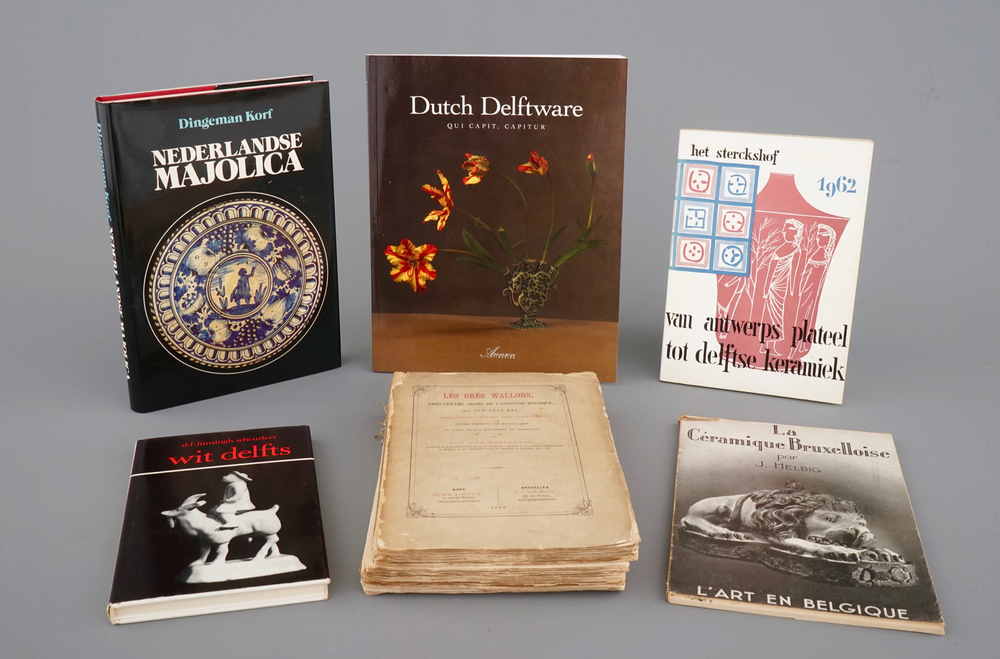 A lot of 6 publications on Dutch and Belgian pottery