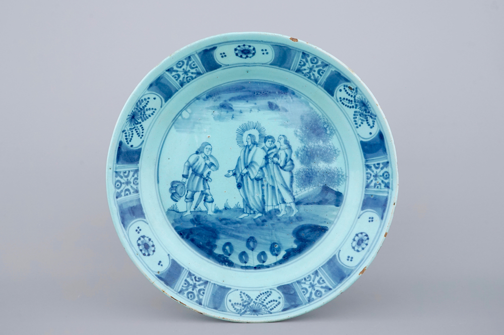 A Nurembergberg faience biblical plate, 18th C.