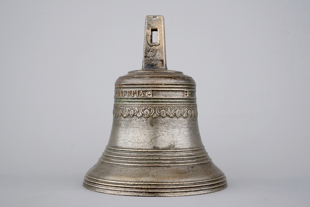 An Antwerp bronze bell by Melchior De Haze, 17th C.