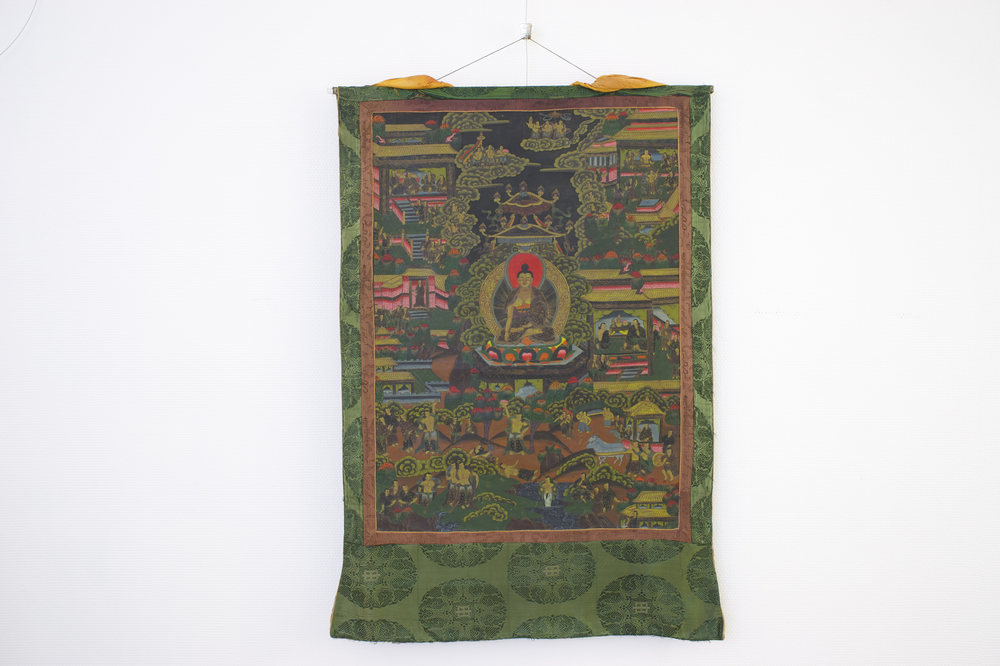 A Tibetan tangka, 19th C.