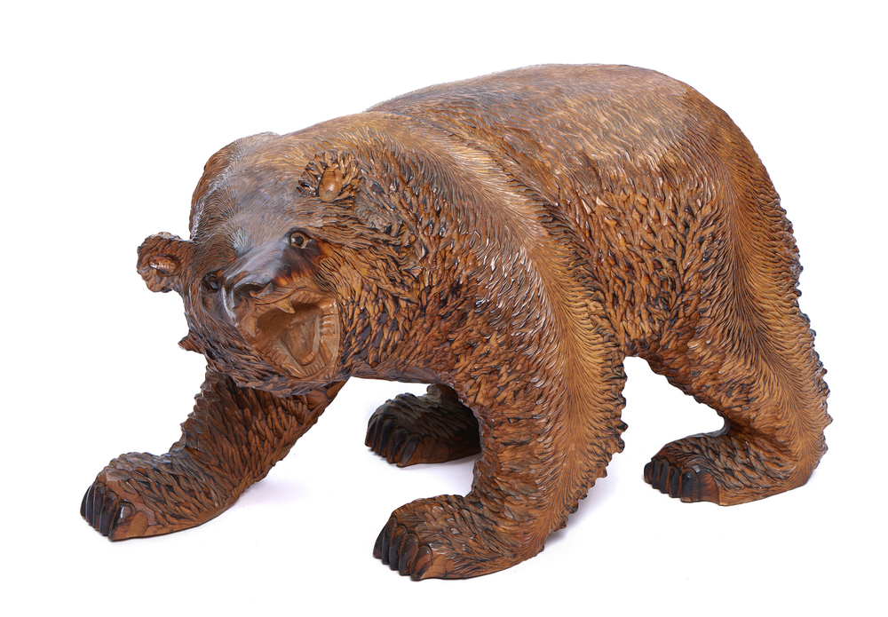 A very large carved wood bear, Japan, 20th C.