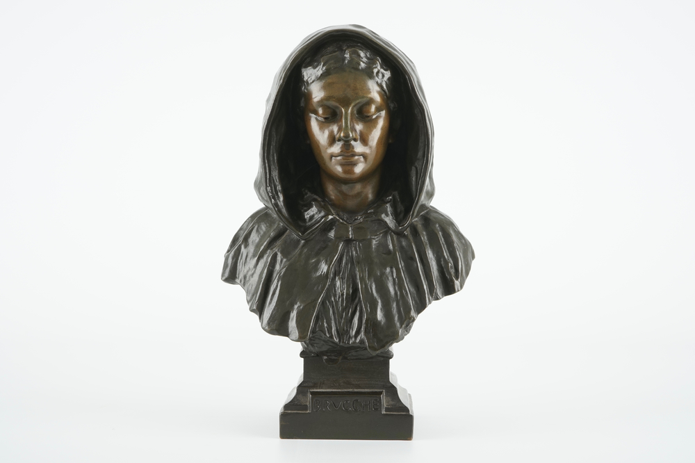 Gustave Pickery (1862-1921), Une buste inscrite &quot;Brugghe&quot;, en bronze