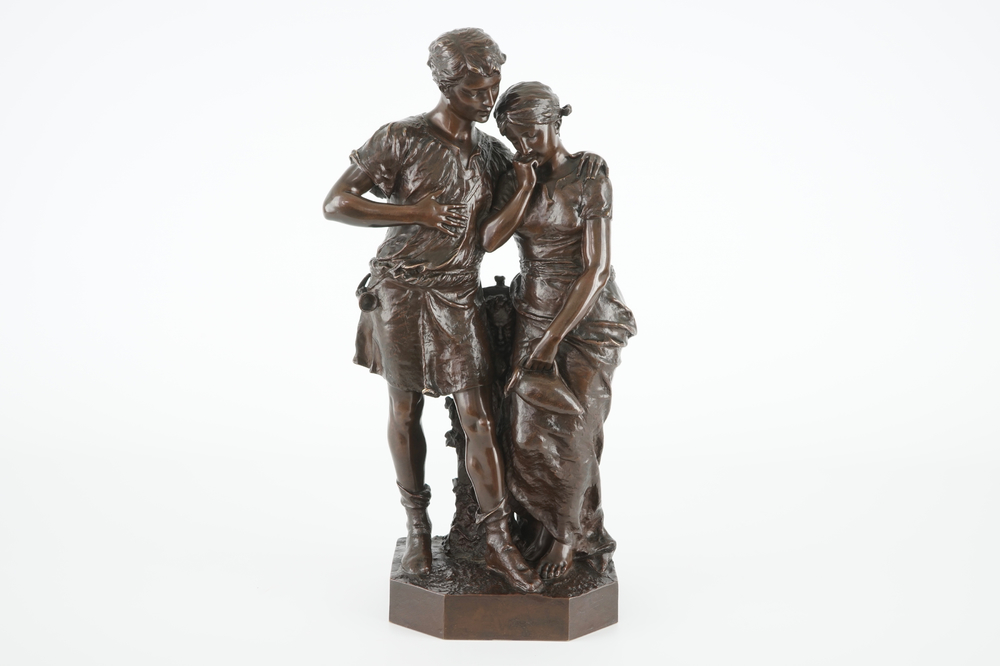 Henri Louis Levasseur (1853-1934), Un couple amoureux, groupe en bronze