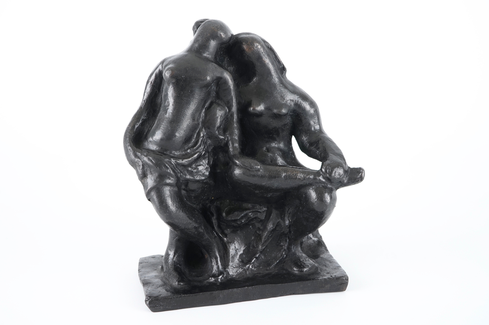 Charlotte van Pallandt (1898-1997), a bronze group titled &quot;Twee vriendinnen&quot;