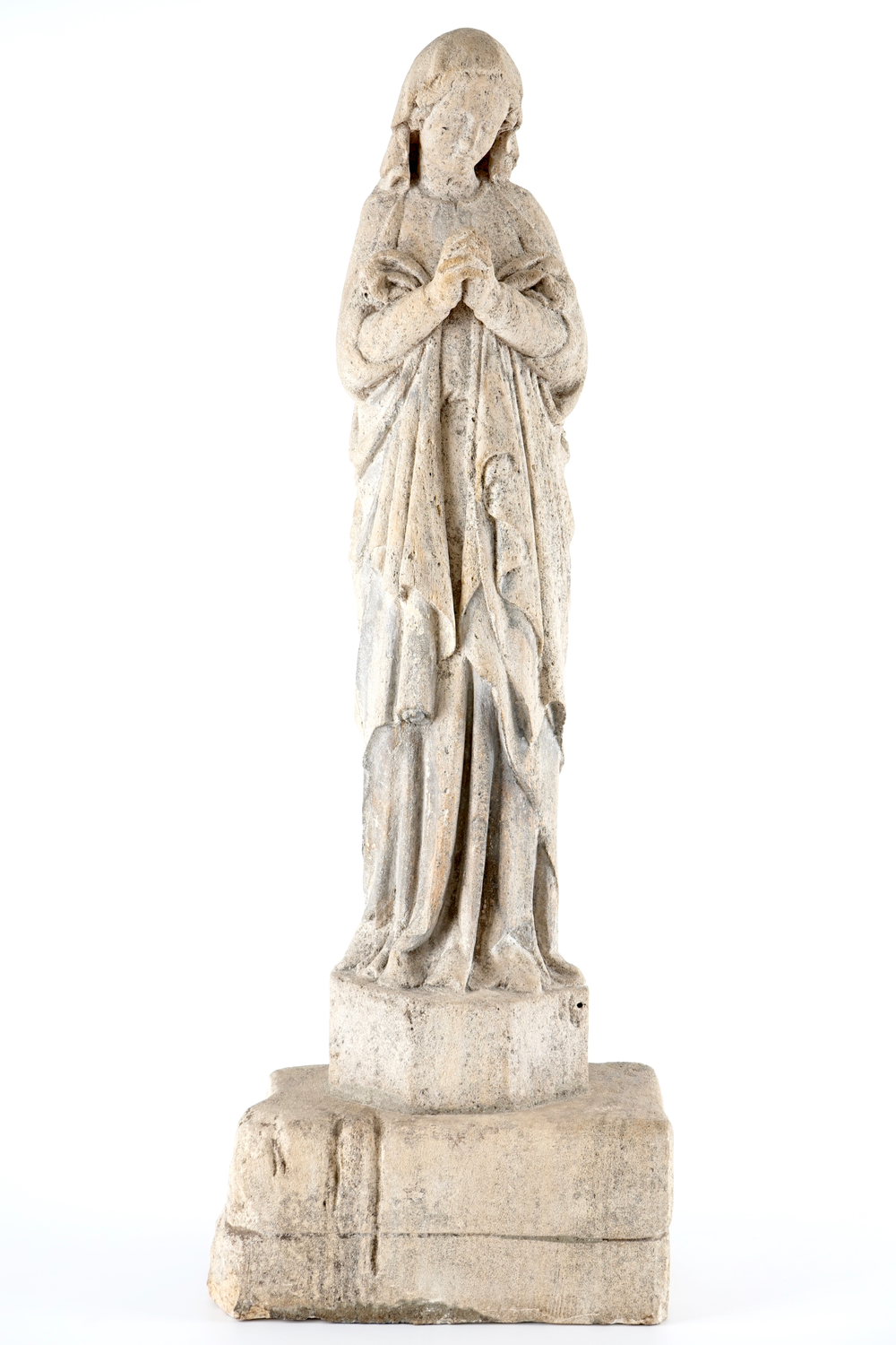 Une grande Vierge en pierre de sable sculpt&eacute;e, les Pays-Bas, 16/17&egrave;me