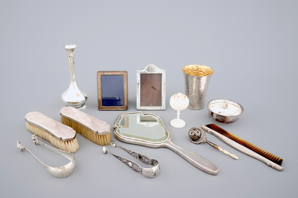 A set of various silver and silvered items, 19/20th C.