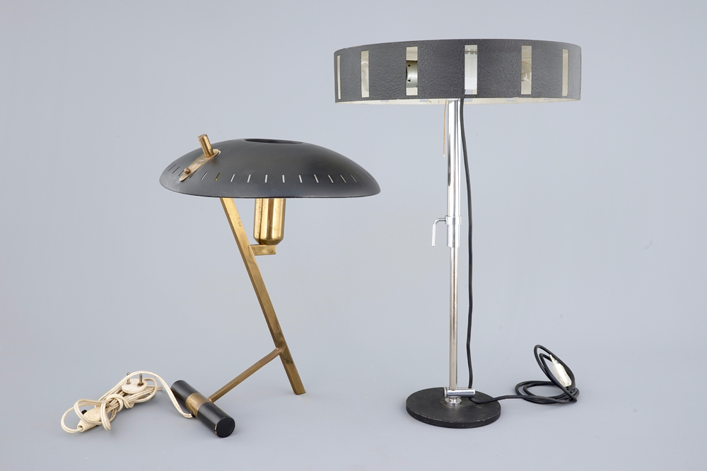Deux lampes &quot;UFO&quot;, un par Louis Kalff pour Philips, milieu du 20&egrave;me