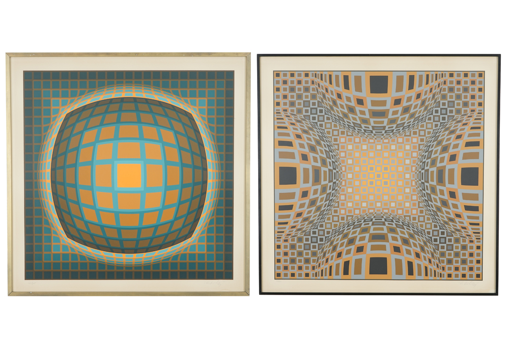 Victor Vasarely (1906-1997), deux lithographies, sign&eacute;es et num&eacute;rot&eacute;es en crayon