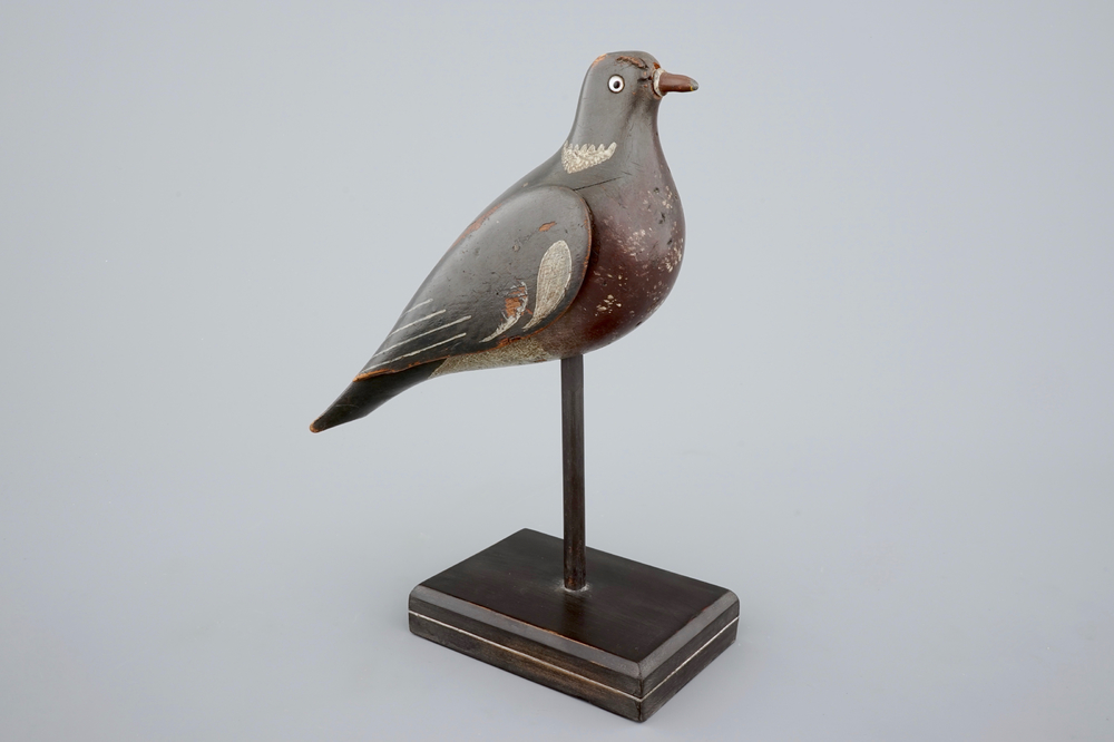 A painted wooden decoy bird, England, 19th C.