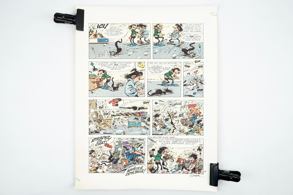Andr&eacute; Franquin (1924-1997): Gaston, a large polychrome serigraph