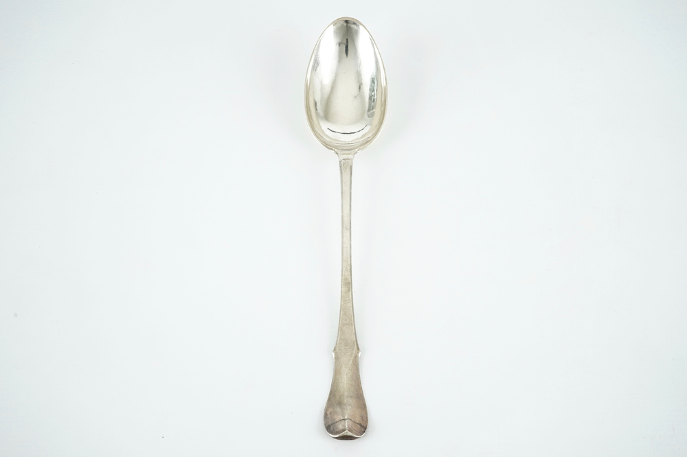 A large silver ragout spoon, marked for Ghent, 1755